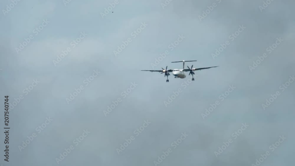 Turboprop airplane landing Turboprop airplane landing
