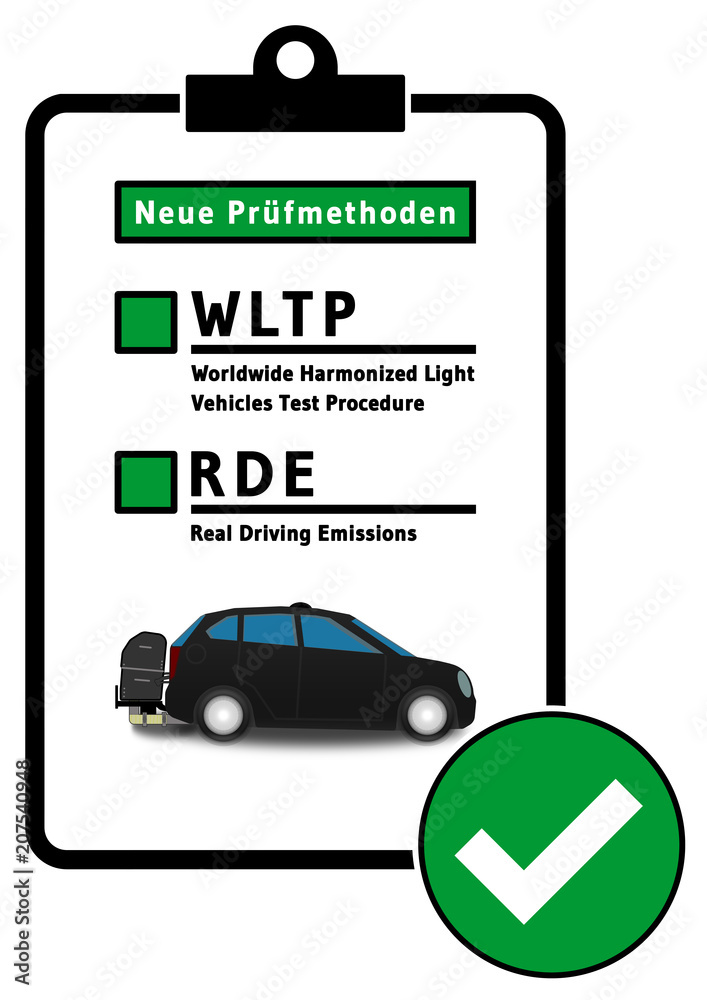 cs11 CheckmarkSign - clipboard / checklist paper - Abgastestverfahren - english: Worldwide Harmonized Light Vehicles Test Procedure (WLTP) - Real Driving Emissions (RDE) - Poster DIN A1 A2 A3 - g6168 cs11 CheckmarkSign - clipboard / checklist paper - Abgastestverfahren - english: Worldwide Harmonized Light Vehicles Test Procedure (WLTP) - Real Driving Emissions (RDE) - Poster DIN A1 A2 A3 - g6168