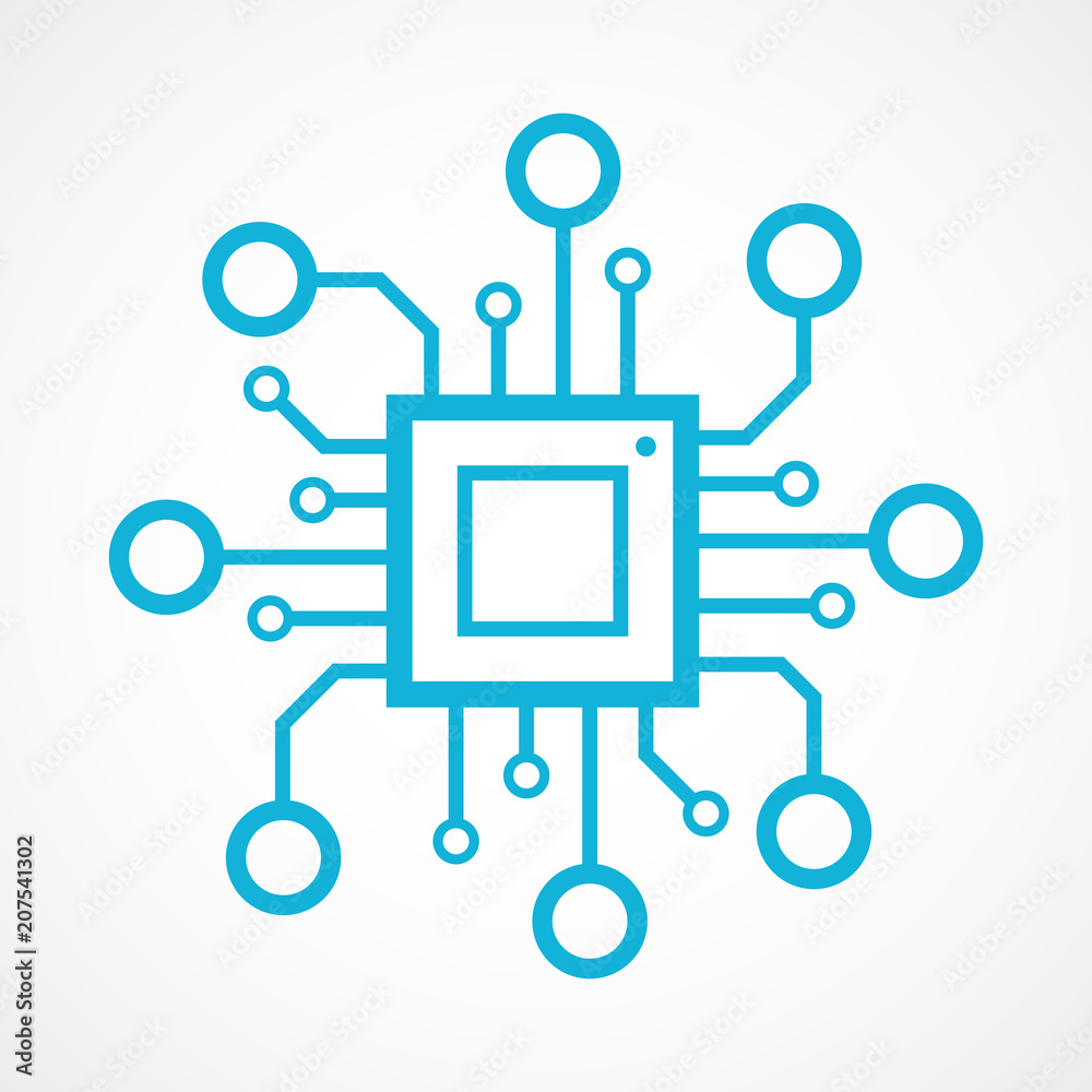 Chip isolated , technology icon Chip isolated , technology icon