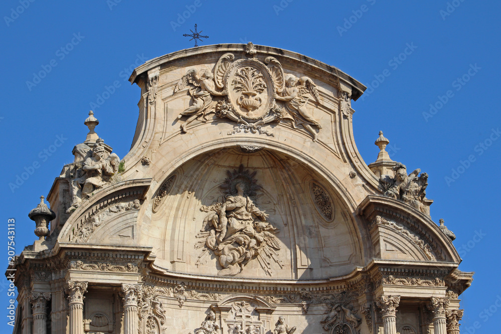 Detalle de la Catedral de Murcia, España