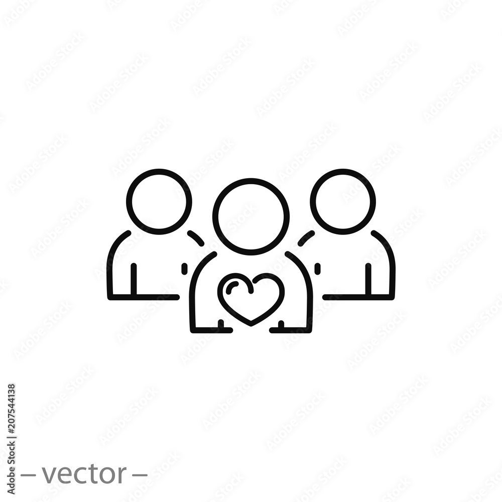 user group with heart icon vector user group with heart icon vector