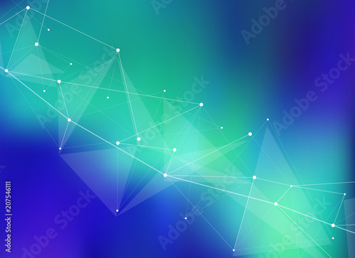 pure radiance of artificial intelligence in the green blue space informational web - abstract illustration of information technology, cloud computing, big data, artificial intelligence, biotechnology