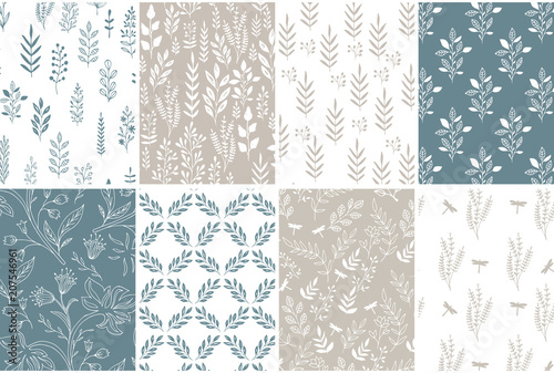 Set of beautiful vintage patterns. Vector, isolated.