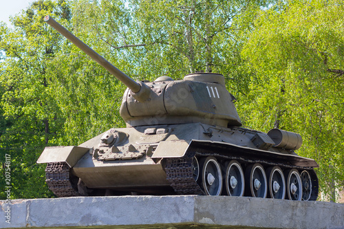 Soviet tank of times of World War II. Kiev, Ukraine