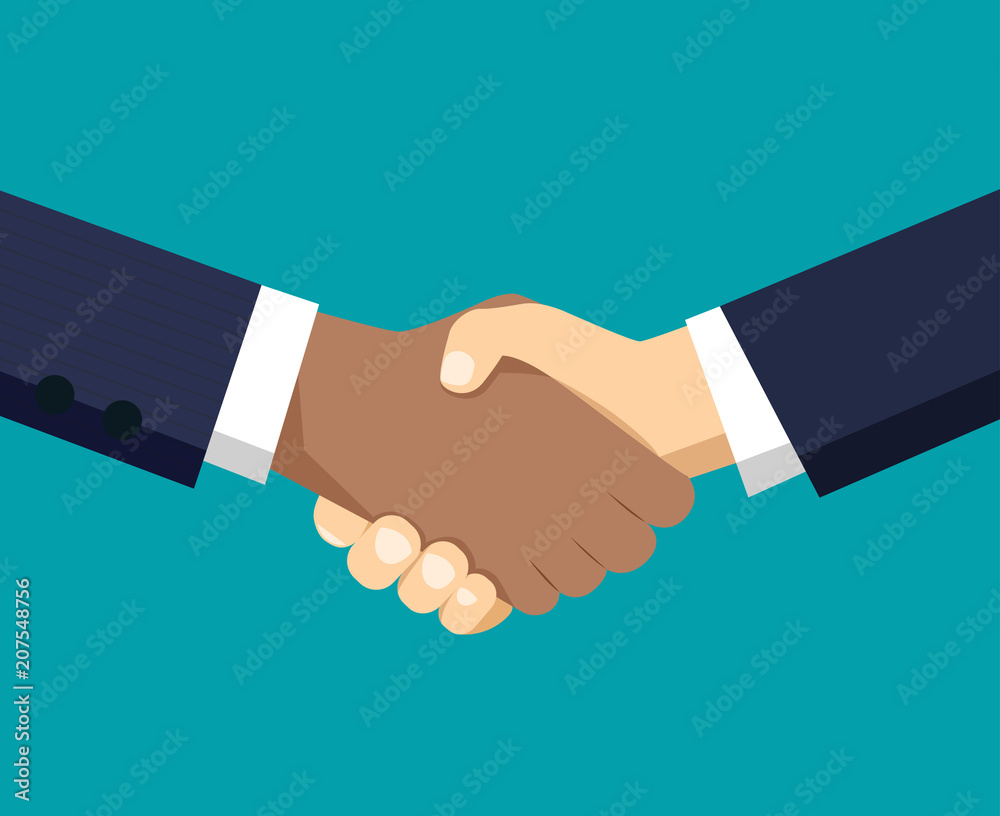 Handshake of business partners. Vector flat style illustration Handshake of business partners. Vector flat style illustration