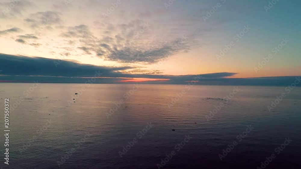 A drone video of sunset on the sea A drone video of sunset on the sea