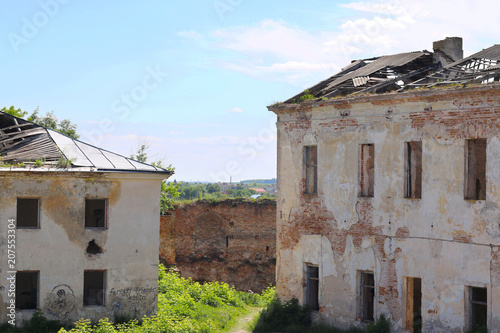 two abandoned buildings