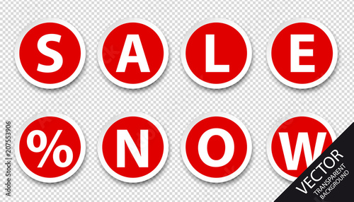 Preisschilder Sale Set - Rote Vektor Buttons photo
