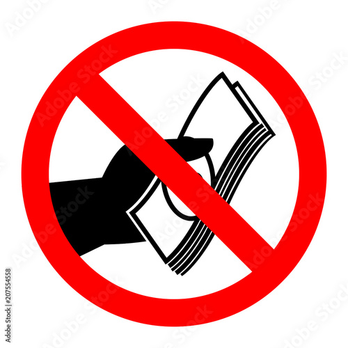 No cash sign vector illustration isolated on white background.