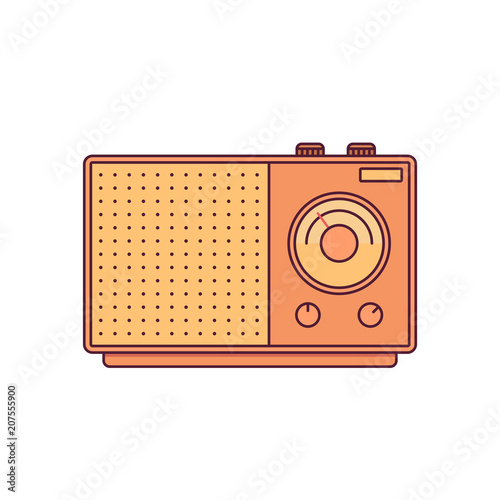 Vintage Radio Retro Icon Design Vector Illustration