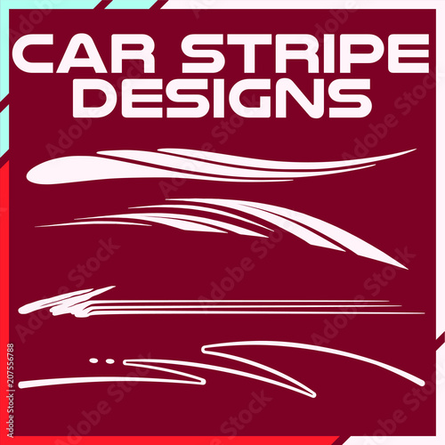Tribal and cool Car stripe design set. Adhesive vinyl sticker designs