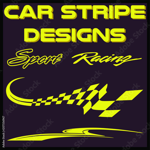Tribal and cool Car stripe design set. Adhesive vinyl sticker designs
