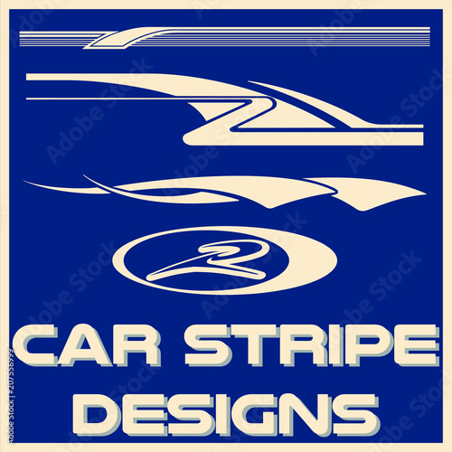 Tribal and cool Car stripe design set. Adhesive vinyl sticker designs