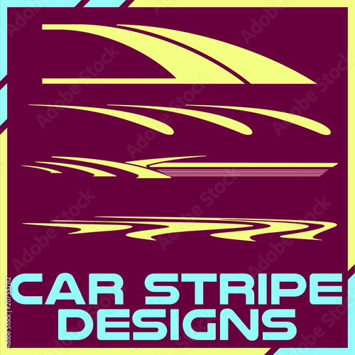 Tribal and cool Car stripe design set. Adhesive vinyl sticker designs