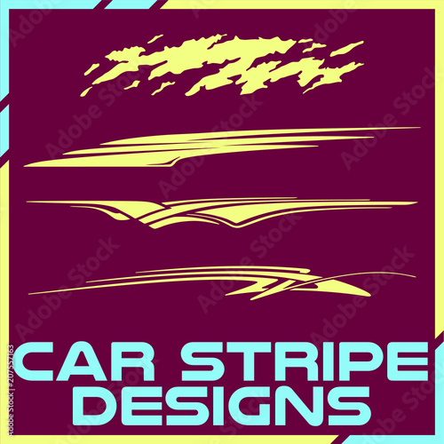 Tribal and cool Car stripe design set. Adhesive vinyl sticker designs