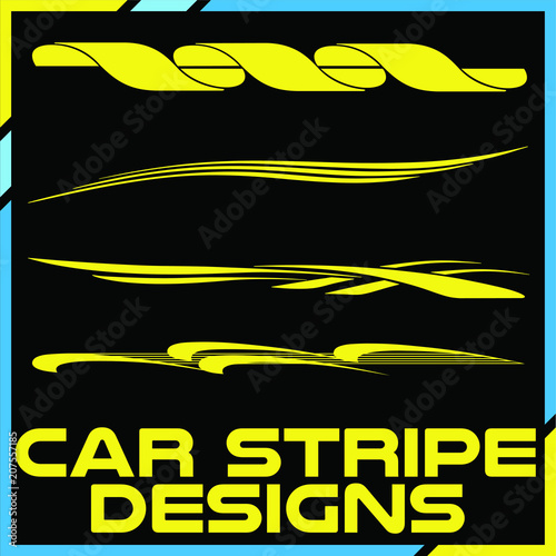 Tribal and cool Car stripe design set. Adhesive vinyl sticker designs