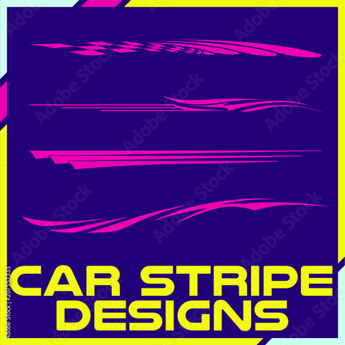 Tribal and cool Car stripe design set. Adhesive vinyl sticker designs