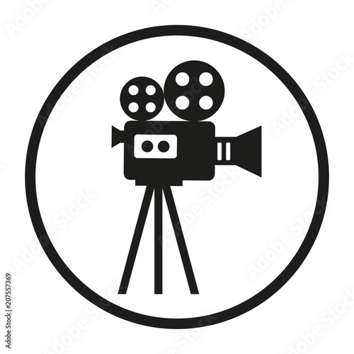 camcorder in a circle on a white background