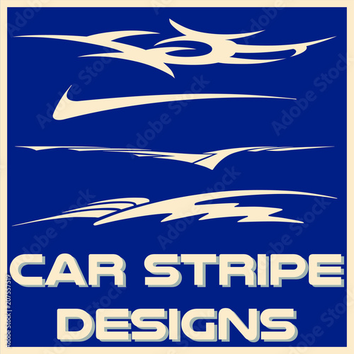 Tribal and cool Car stripe design set. Adhesive vinyl sticker designs photo