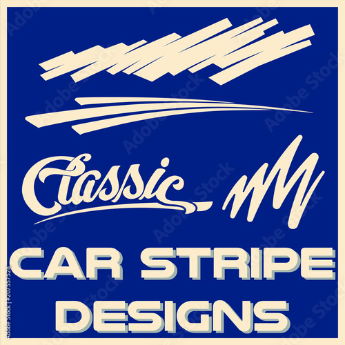 Tribal and cool Car stripe design set. Adhesive vinyl sticker designs