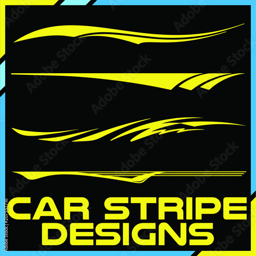Tribal and cool Car stripe design set. Adhesive vinyl sticker designs