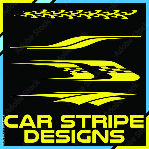 Tribal and cool Car stripe design set. Adhesive vinyl sticker designs
