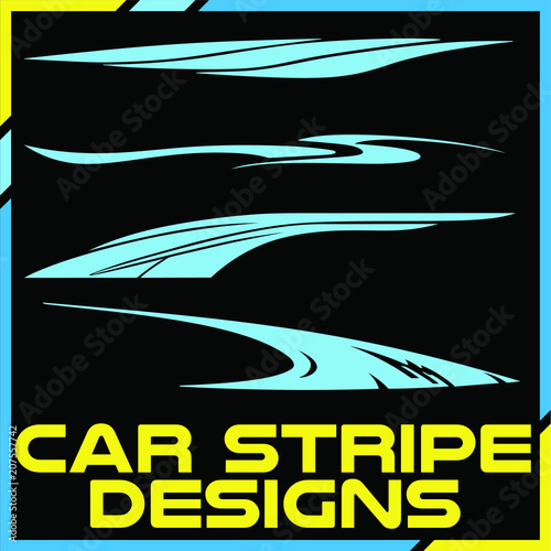 Tribal and cool Car stripe design set. Adhesive vinyl sticker designs photo