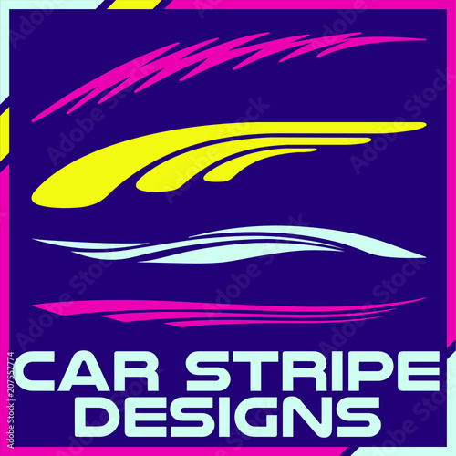 Tribal and cool Car stripe design set. Adhesive vinyl sticker designs