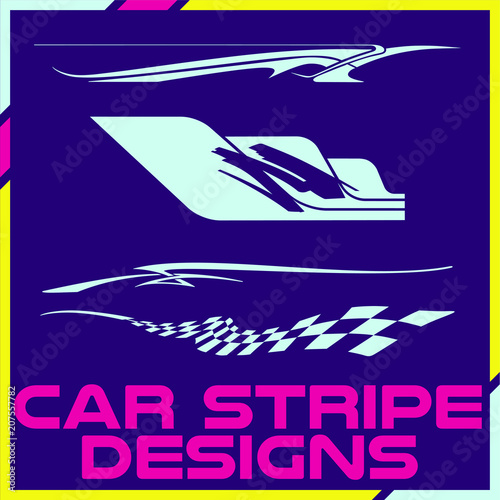 Tribal and cool Car stripe design set. Adhesive vinyl sticker designs