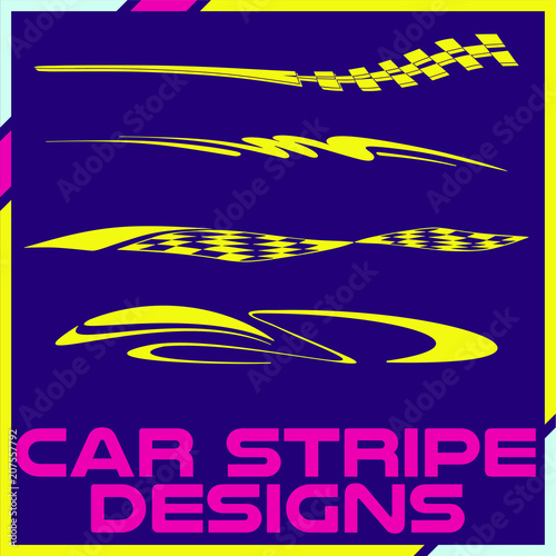 Tribal and cool Car stripe design set. Adhesive vinyl sticker designs photo