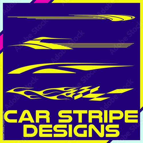 Tribal and cool Car stripe design set. Adhesive vinyl sticker designs