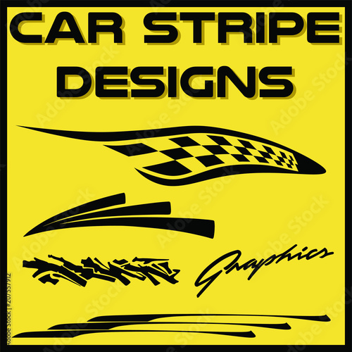 Tribal and cool Car stripe design set. Adhesive vinyl sticker designs
