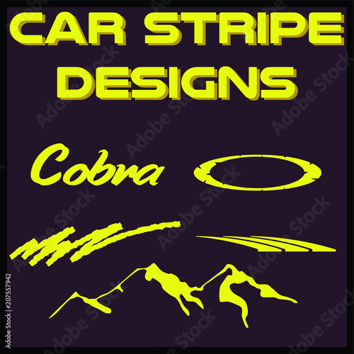 Tribal and cool Car stripe design set. Adhesive vinyl sticker designs