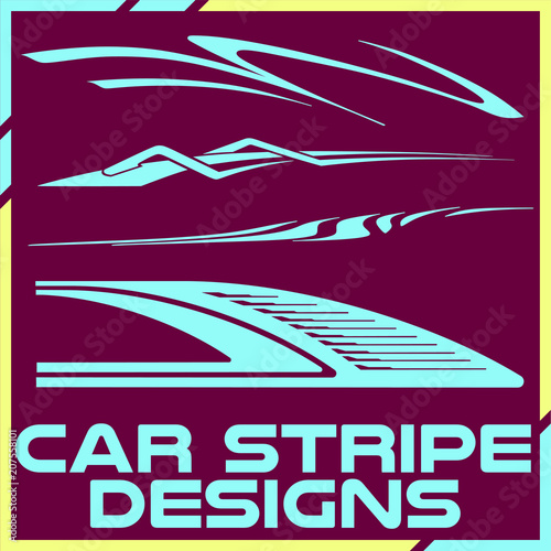 Tribal and cool Car stripe design set. Adhesive vinyl sticker designs