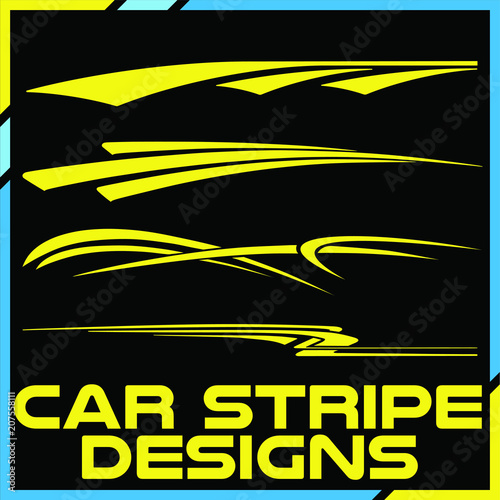 Tribal and cool Car stripe design set. Adhesive vinyl sticker designs