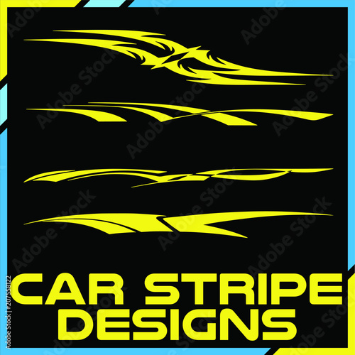 Tribal and cool Car stripe design set. Adhesive vinyl sticker designs