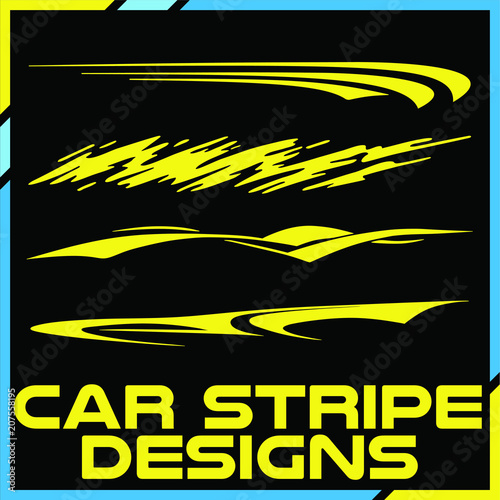 Tribal and cool Car stripe design set. Adhesive vinyl sticker designs