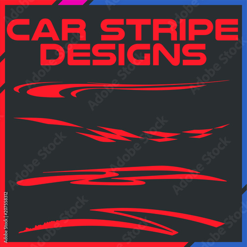 Tribal and cool Car stripe design set. Adhesive vinyl sticker designs