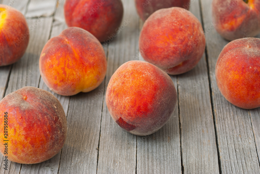 Peaches on wooden Peaches on wooden