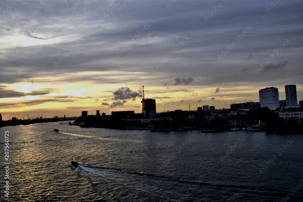 sunset in Rotterdam