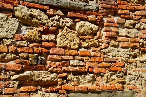 Detail of rock and brick wall