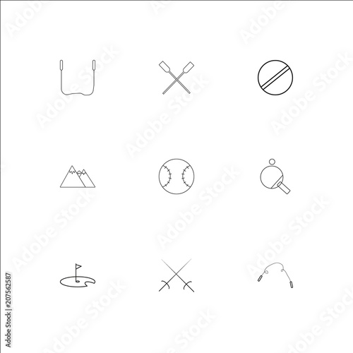Sport And Recreation outline vector icons set