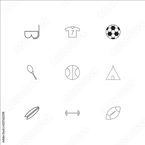 Sport And Recreation outline vector icons set photo