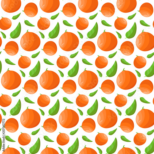 Seamless background of citrus fruits. Pattern of oranges
