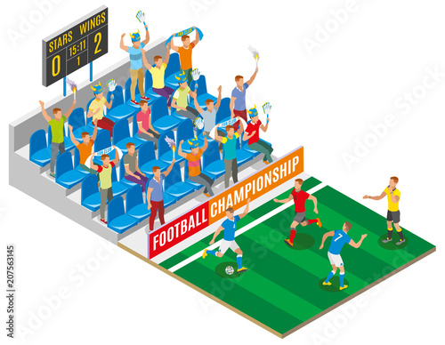 Football Championship Isometric Composition