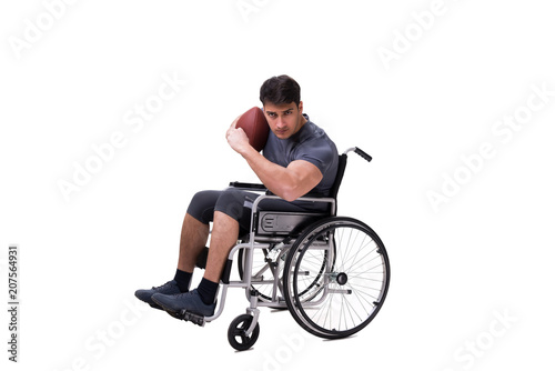 Football player recovering from injury on wheelchair © Elnur