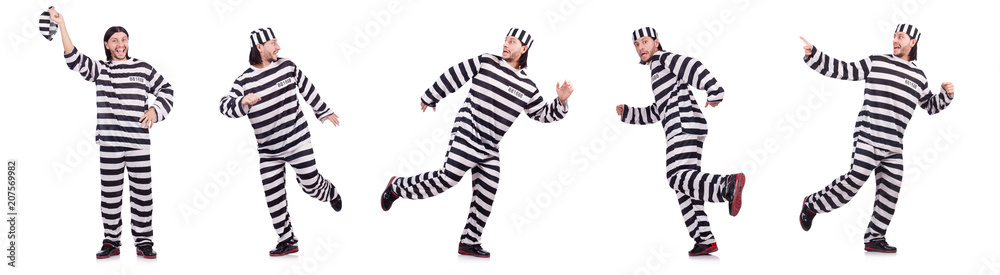 Prison inmate isolated on the white background Prison inmate isolated on the white background