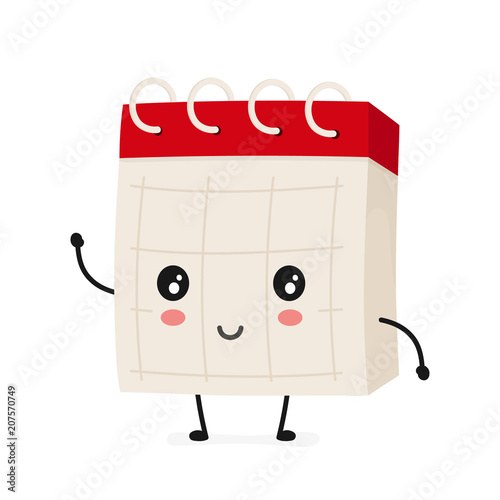 Funny smiling happy standing desk calendar