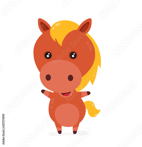 Cute smiling happy funny little horse