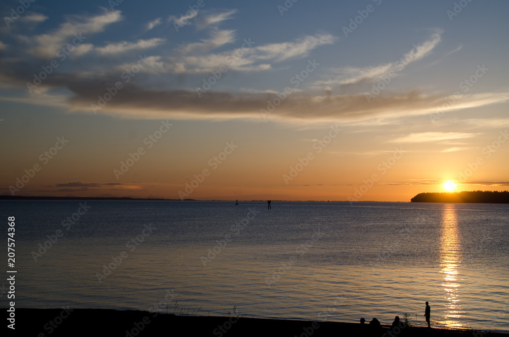 Sunset watchers at Semiahmoo Bay - 2